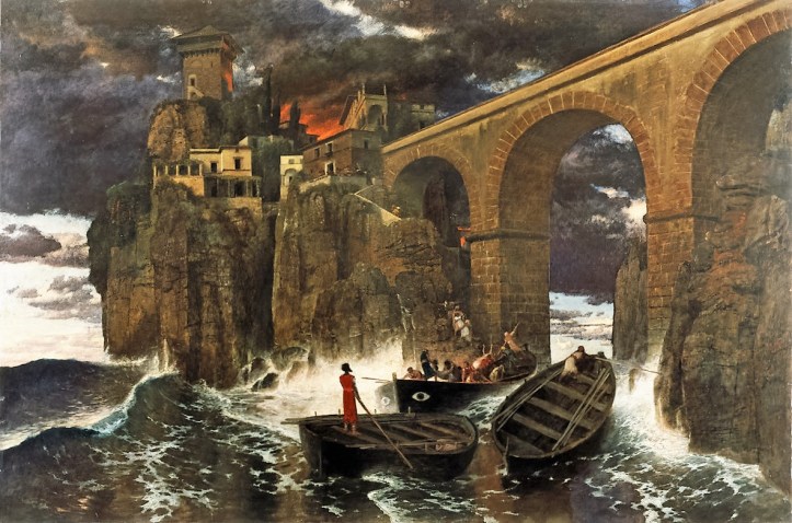 Böcklin, Arnold (1827), Überfall von Seeräubern (Heroische Landschaft), Öl : Mahagoniholz (Foto: © Rheinisches Bildarchiv Köln, rba_d018650)