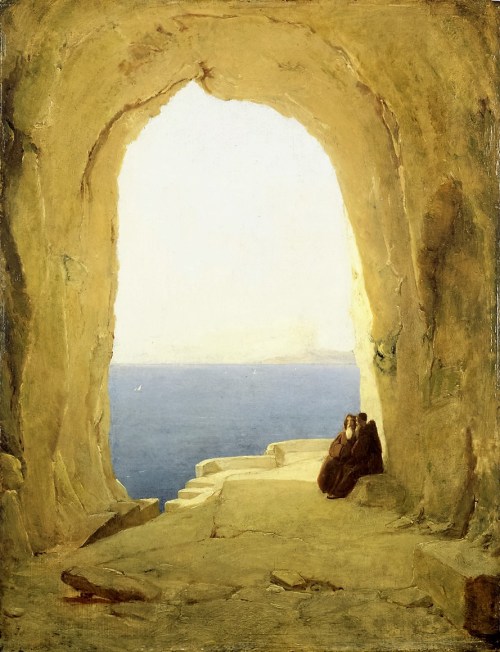 Blechen, Karl, Grotte am Golf von Neapel, Öl &amp; Eichenholz (Köln, Wallraf-Richartz-Museum + Fondation Corboud, WRM 2603.  (Foto: © Rheinisches Bildarchiv Köln, rba_c013048)