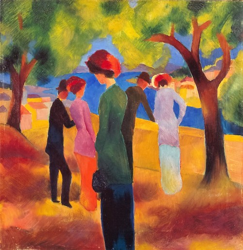 Macke, August, Dame in grüner Jacke, Öl &amp; Leinwand, 1913 (Köln, Museum Ludwig, ML 76/2713.  (Foto: © Rheinisches Bildarchiv Köln, Buchen, Helmut, rba_d000105)
