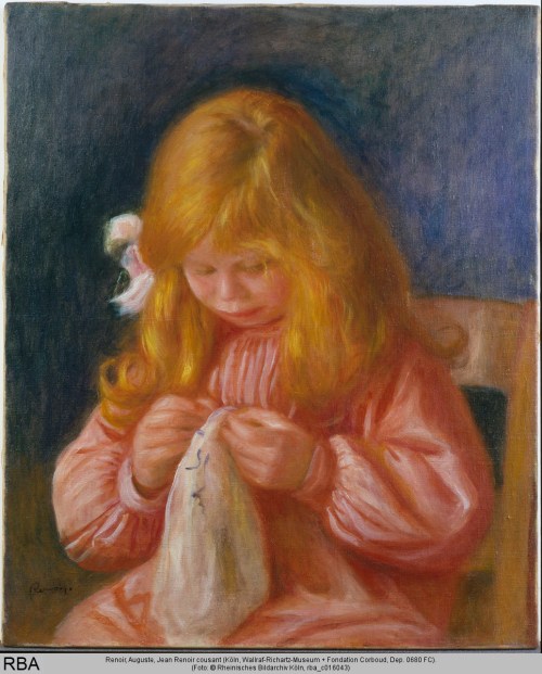 Renoir, Auguste, Jean Renoir cousant, Öl &amp; Leinwand, 1898 (Köln, Wallraf-Richartz-Museum + Fondation Corboud, Dep. 0680 FC.  (Foto: © Rheinisches Bildarchiv Köln, rba_c016043)